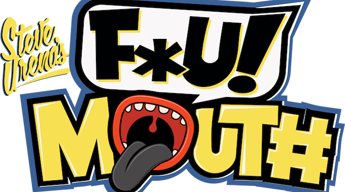 A cartoon mouth with tongue sticking out Description automatically generated