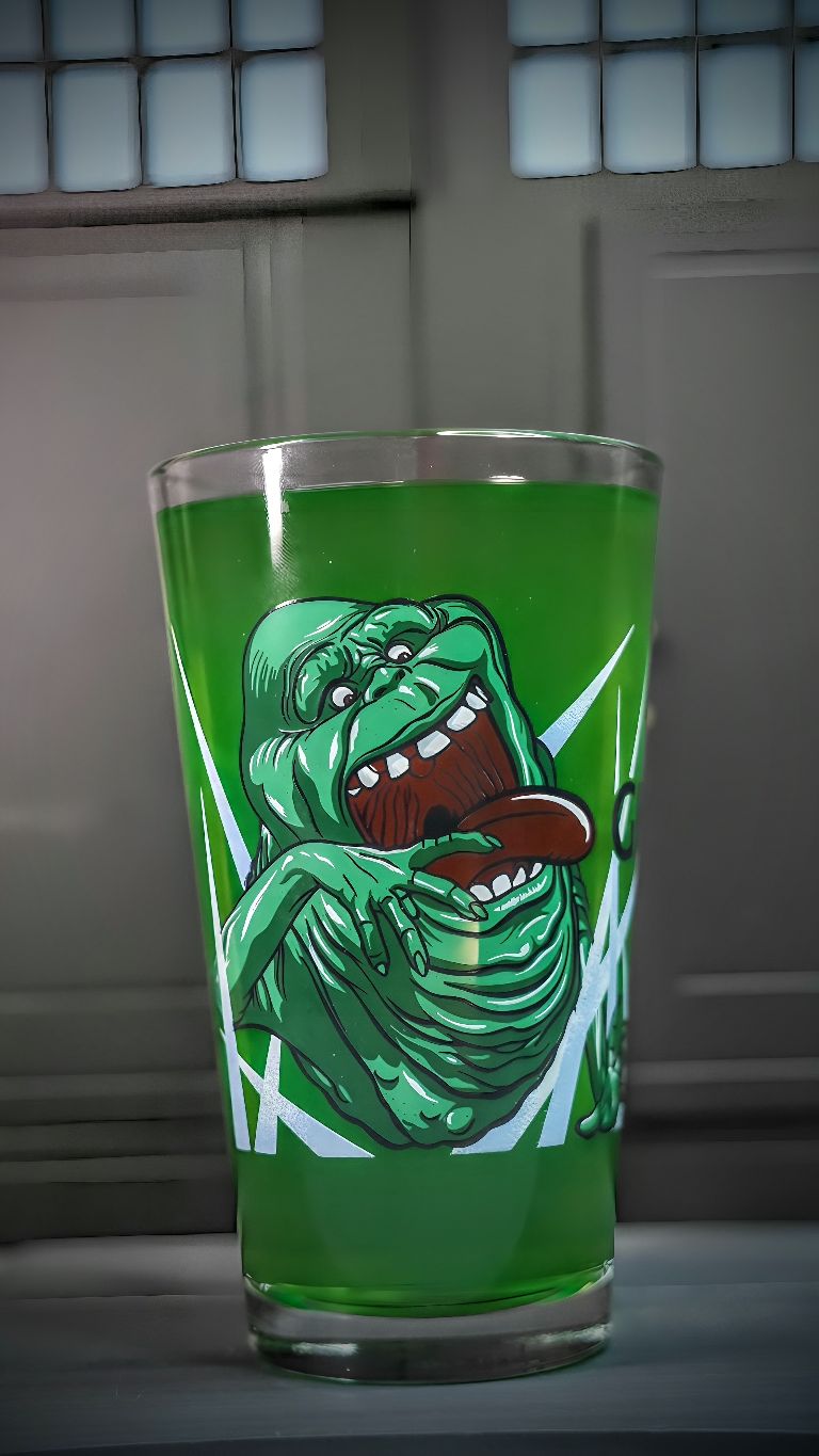 Alamo Drafthouse Ghostbusters Frozen Empire Slimer Pint Glass