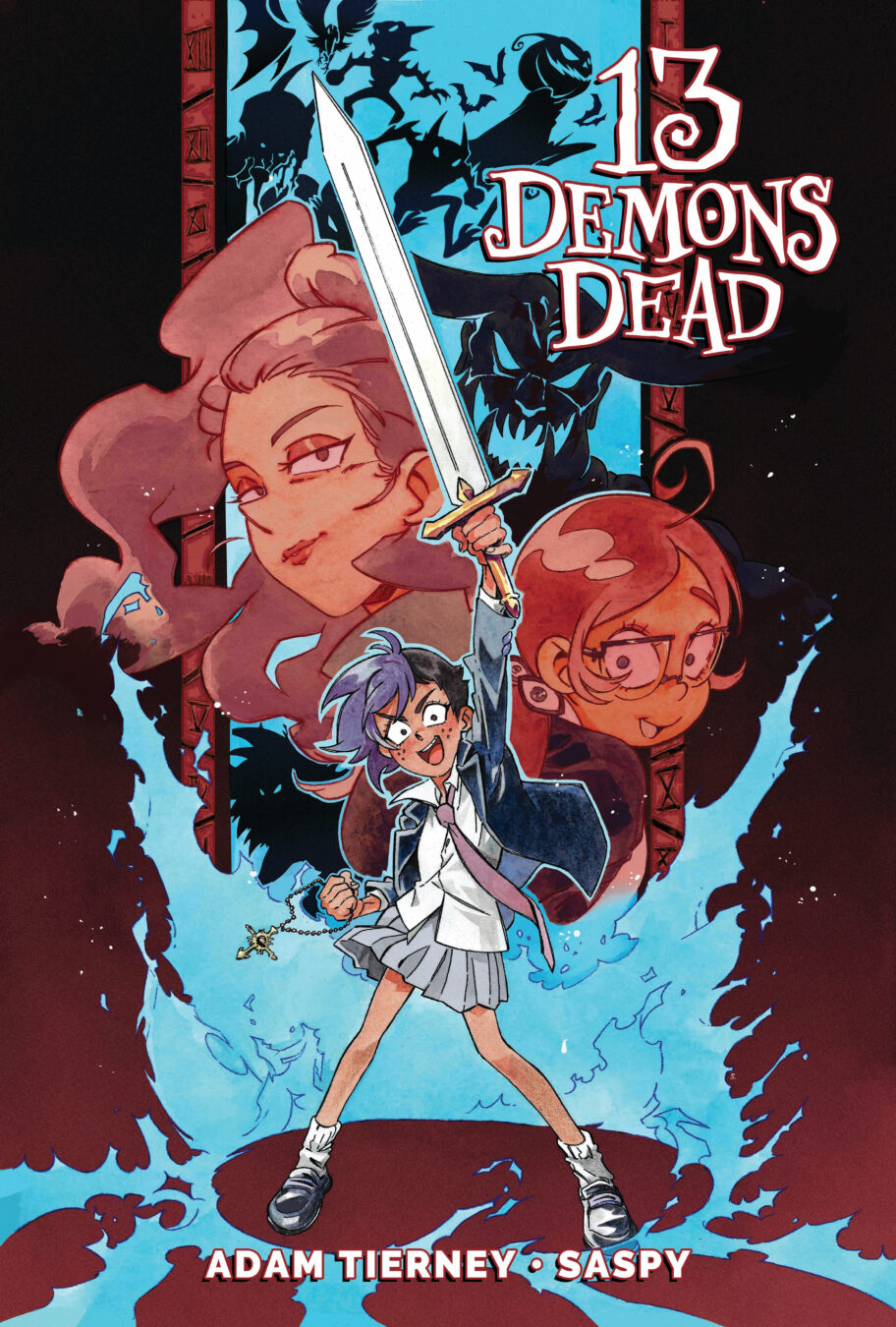 Cover art for 13 Demons Dead graphic novel by Adam Tierney and Saspy from IDW Publishing