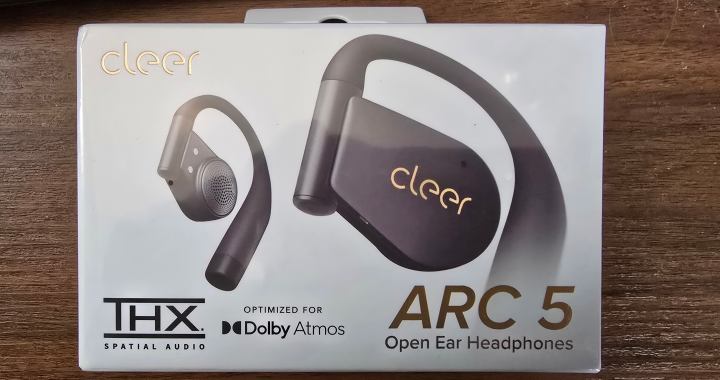 Cleer ARC 5 open-ear wireless earbuds with touchscreen charging case