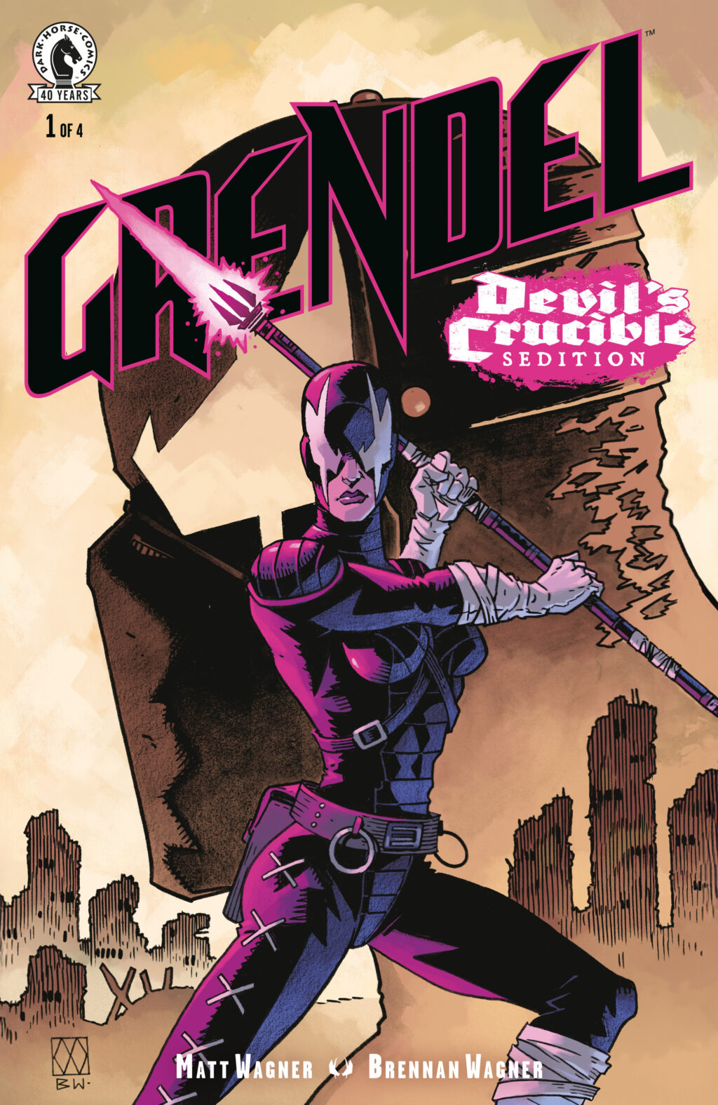 Cover art for Grendel Devil’s Crucible Sedition #1 by Matt Wagner from Dark Horse Comics