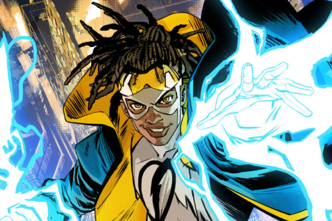 New History of the DC Universe The Dakota Incident #1 second printing cover featuring Static and Milestone heroes in Dakota City