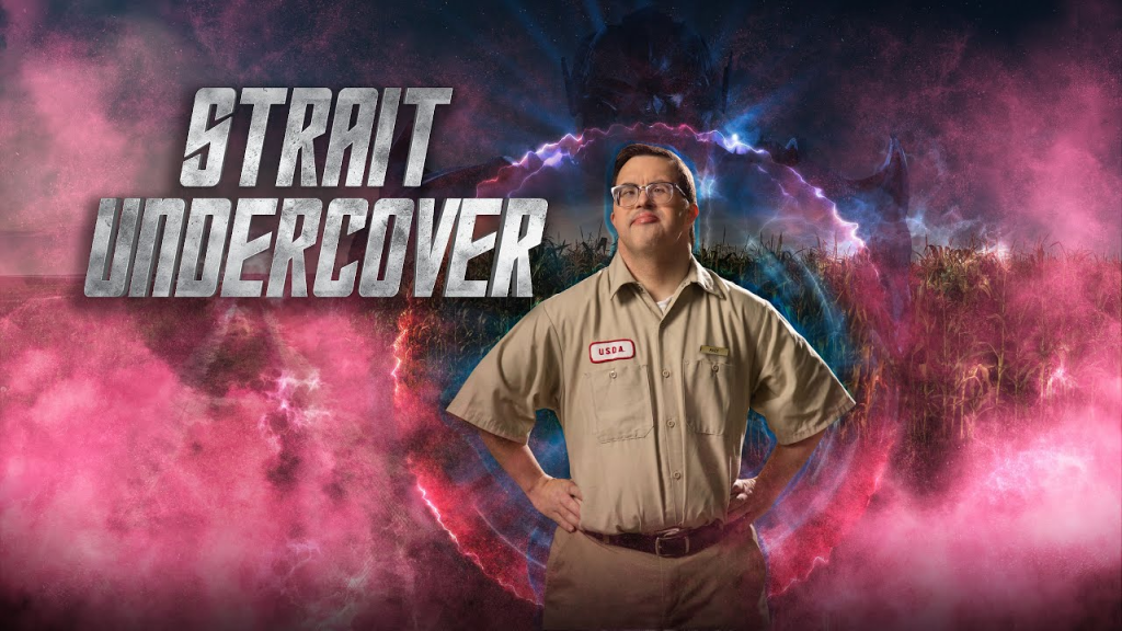 Strait Undercover superhero movie promotional image for March 21 2026 YouTube release