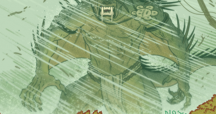 Cover art for Beast of Borikén featuring el Chupacabra in the new True Weird series from Dark Horse Comics