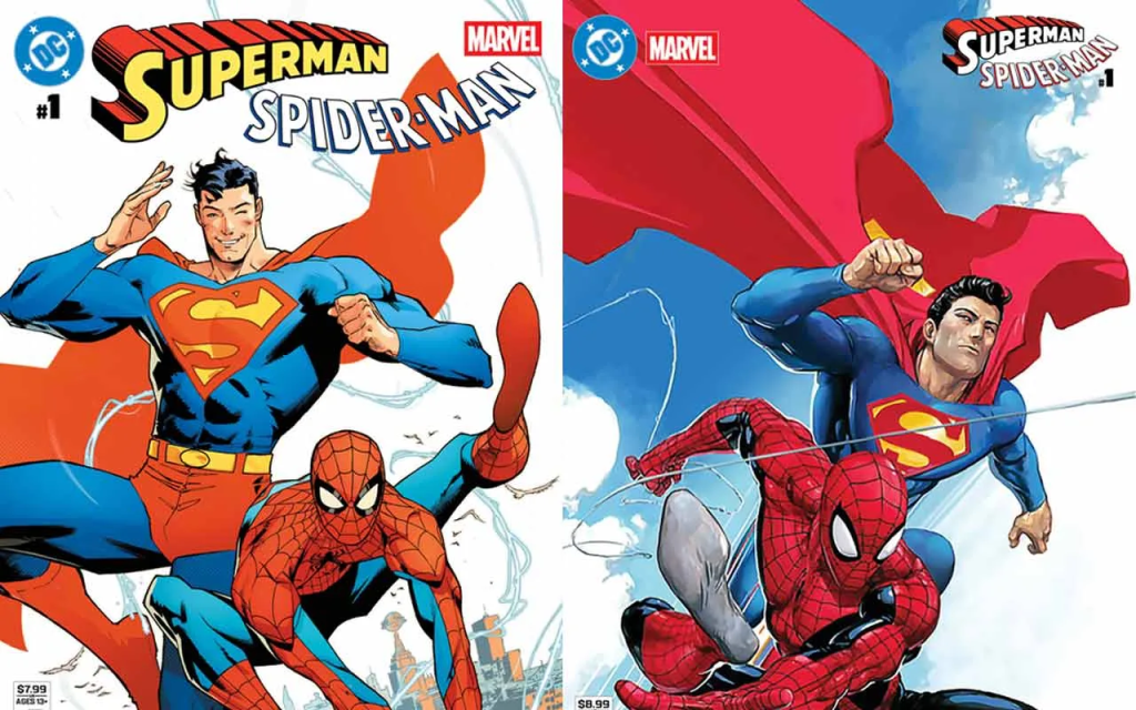 Cover art for DC/Marvel Superman/Spider-Man #1 reviewed by Comic Crusaders