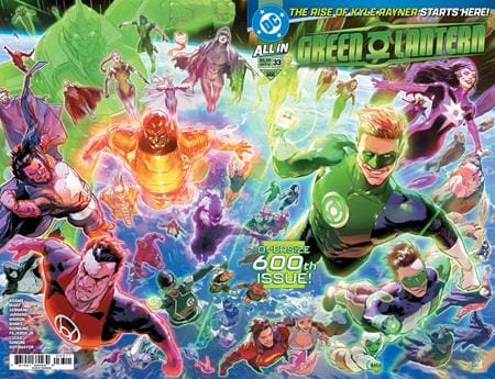 Green Lantern #33 LGY #600 cover from DC Comics featuring a milestone issue spotlighting Kyle Rayner and Hal Jordan