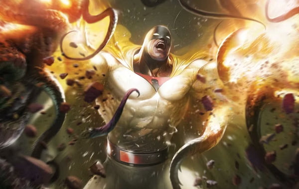 Space Ghost #9 main cover by Dynamite Comics featuring Space Ghost in cosmic action