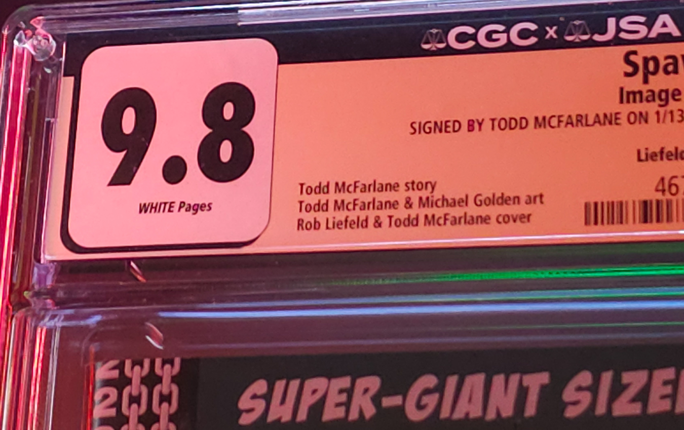 CGC 9.8 graded Spawn #200 Rob Liefeld variant signed by Todd McFarlane with Rob Liefeld authenticated autograph