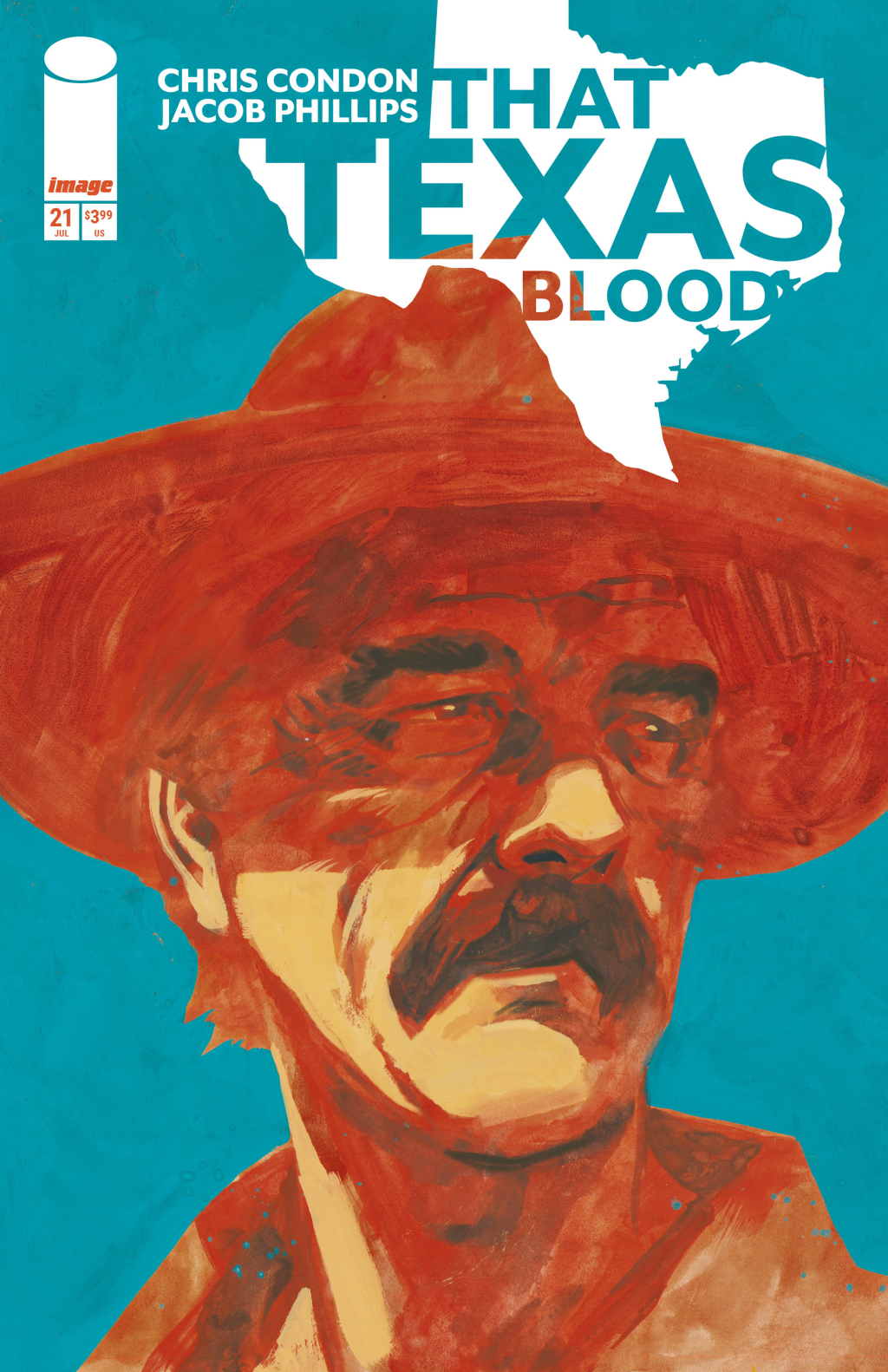 Cover art for That Texas Blood #21 by Jacob Phillips from Image Comics