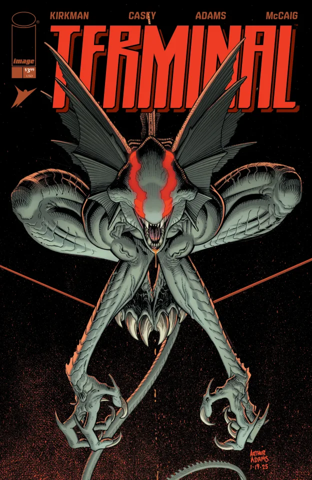 Terminal #1 comic cover featuring superhero action, cosmic horror energy, and explosive artwork from Andy Kubert