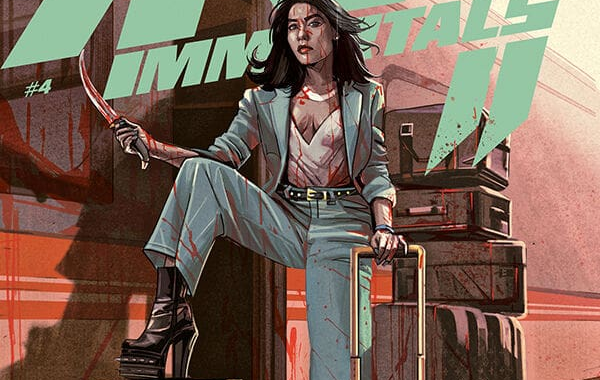 Frey stands bloodied and furious in Kill All Immortals Part 2 #4 as the story builds toward a brutal finale