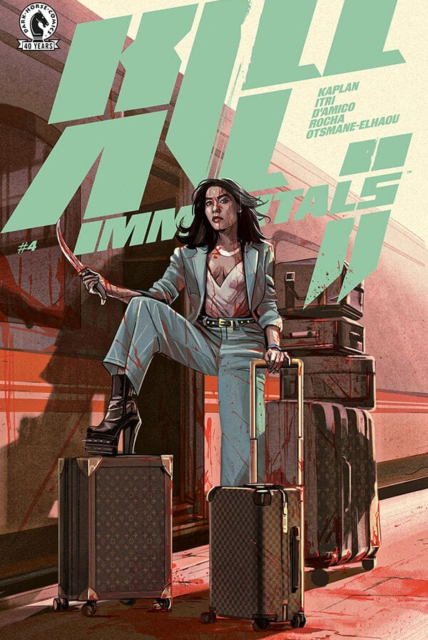 Frey stands bloodied and furious in Kill All Immortals Part 2 #4 as the story builds toward a brutal finale