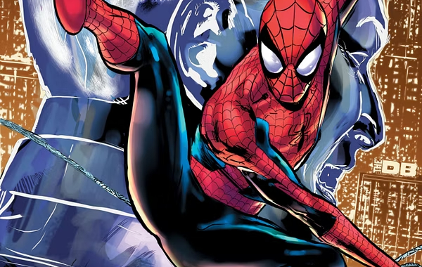 Spectacular Spider-Man Brand New Day #1 cover featuring Spider-Man swinging through New York with Kingpin and Mr. Negative in the background.