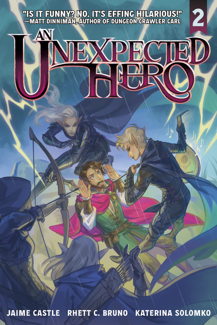 An Unexpected Hero Vol 2 cover featuring comedic fantasy hero in RPG-inspired world