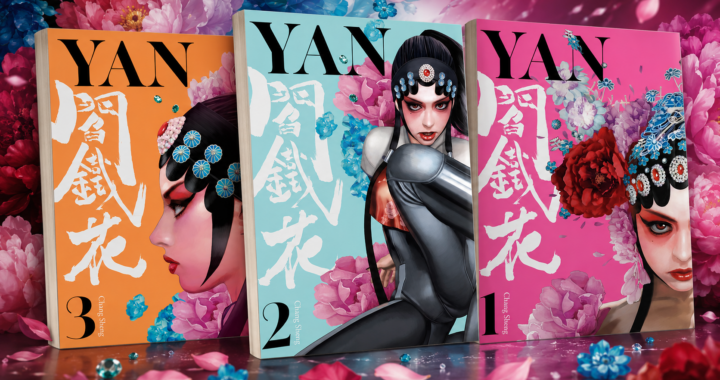 Cover artwork for YAN Vol. 1–3 by Chang Sheng, featuring striking opera-inspired imagery and supernatural revenge manga energy from Titan Manga.