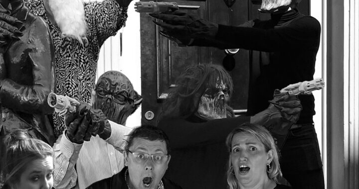 Chefs of Death graphic novel review featuring retro black-and-white sci-fi photo-comic aliens and human characters