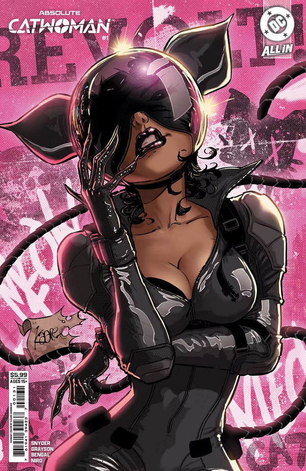 Absolute Catwoman #1 cover featuring Selina Kyle in her high-tech Catwoman suit from DC Comics.