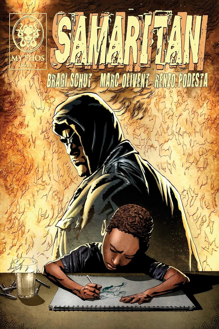 Samaritan #1 and #2 comic review from Mythos Comics featuring a gritty street-level superhero mystery
