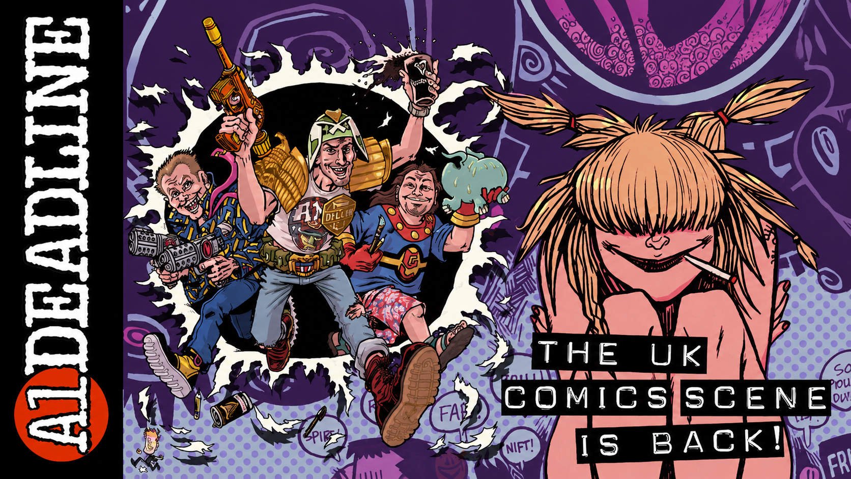 A1 Deadline Special cover featuring bold counterculture comic art and punk magazine energy.
