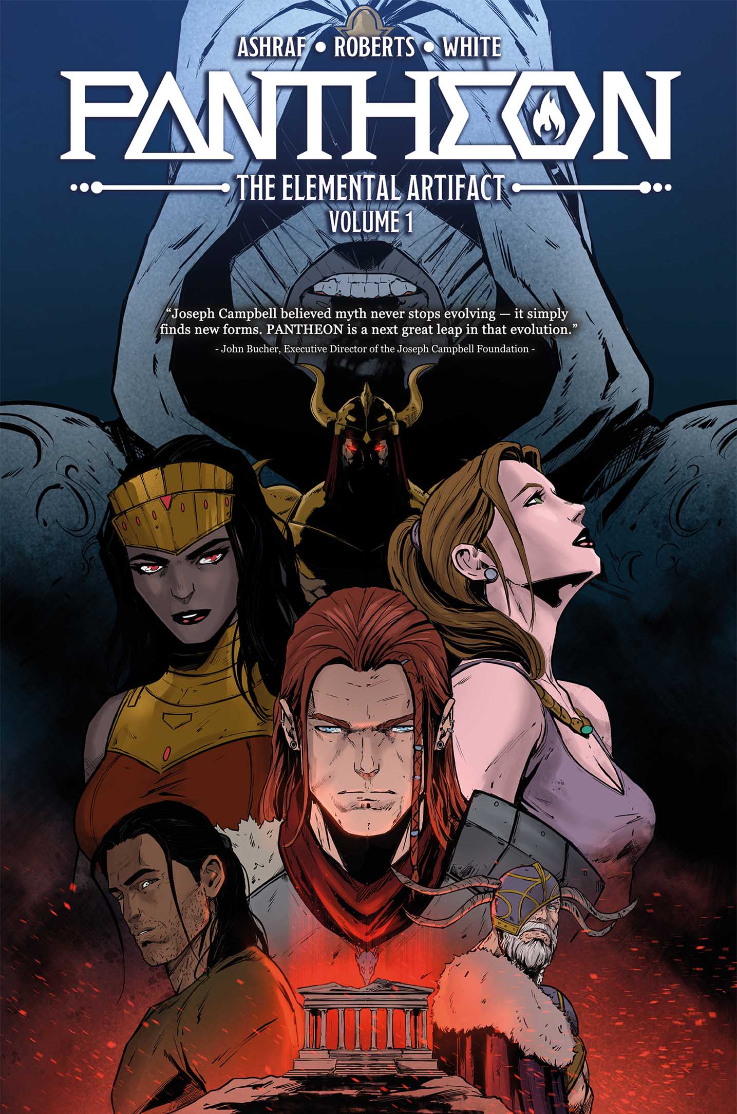 Pantheon The Elemental Artifact Volume 1 cover by Mohsen Ashraf and Willi Roberts