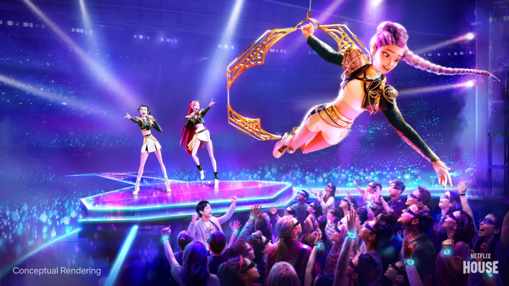 Conceptual rendering of KPop Demon Hunters: The Immersive Experience at Netflix House
