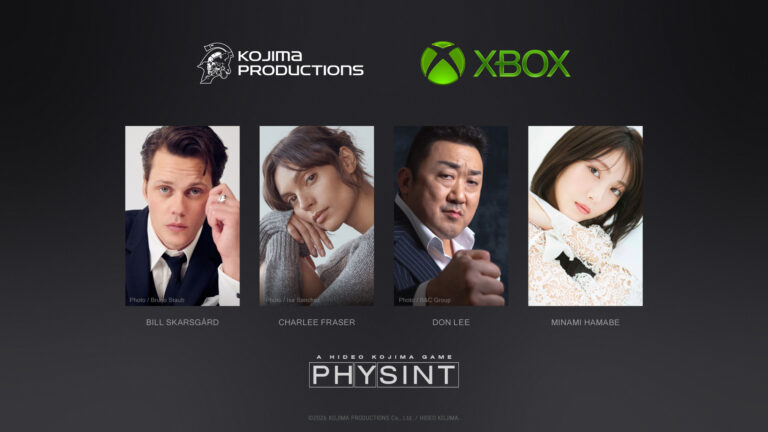 Bill Skarsgård and the announced Physint cast in official Xbox and Kojima Productions artwork