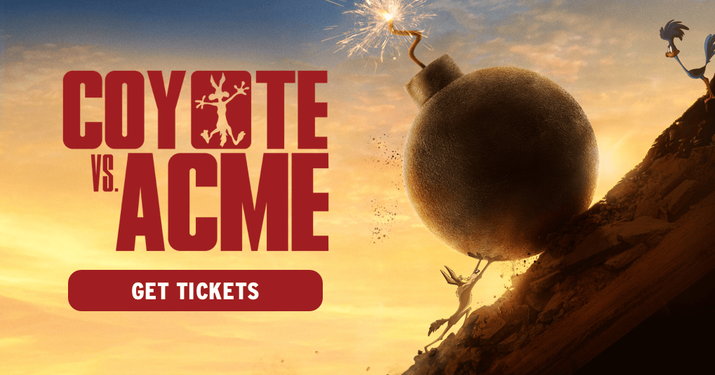 Official Coyote vs. Acme promotional artwork featuring Wile E. Coyote
