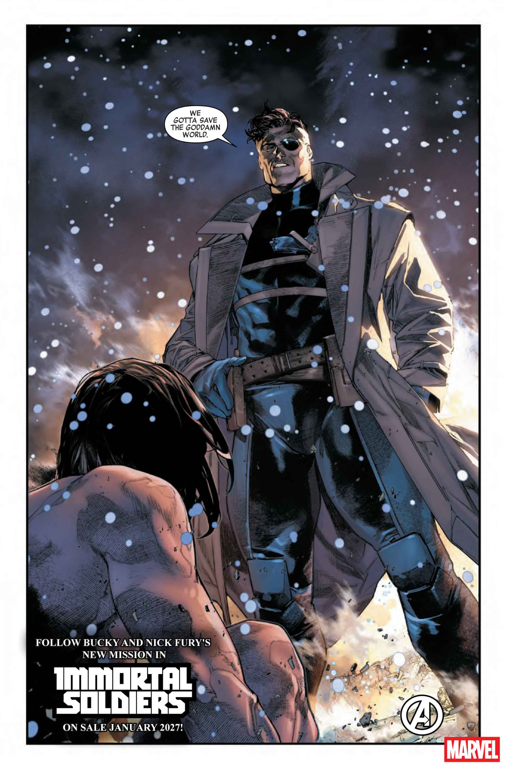 Bucky Barnes and Nick Fury Immortal Soldiers artwork