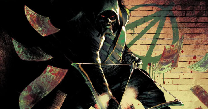 Absolute Green Arrow #1 cover featuring a hooded archer in a dark urban horror scene from DC Comics